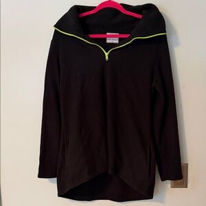Dudley Stephens Prospect Pullover with Neon Green Zipper fleece XL pockets tunic